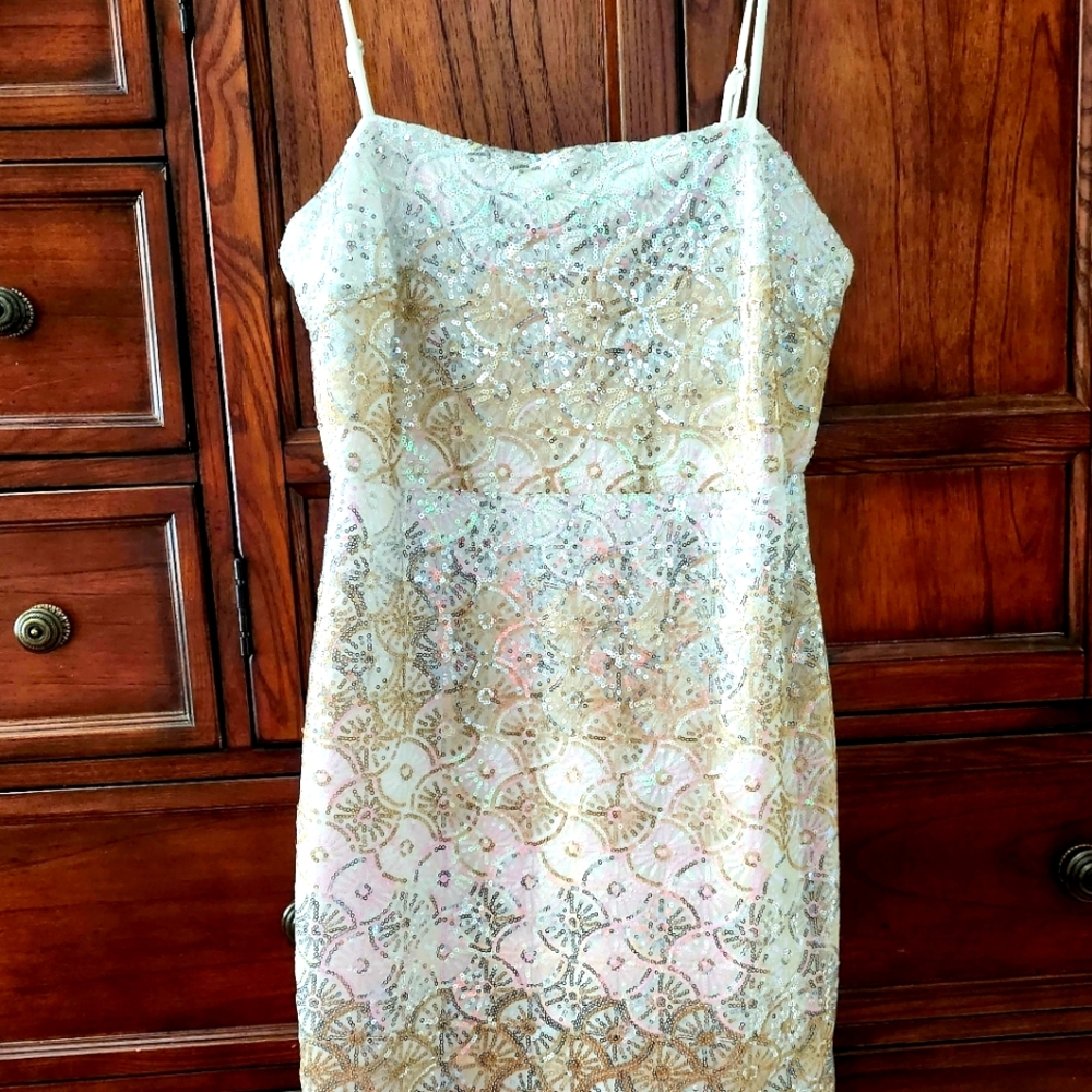 Altar'd State Iridescent Sequin Mini Dress Size Medium